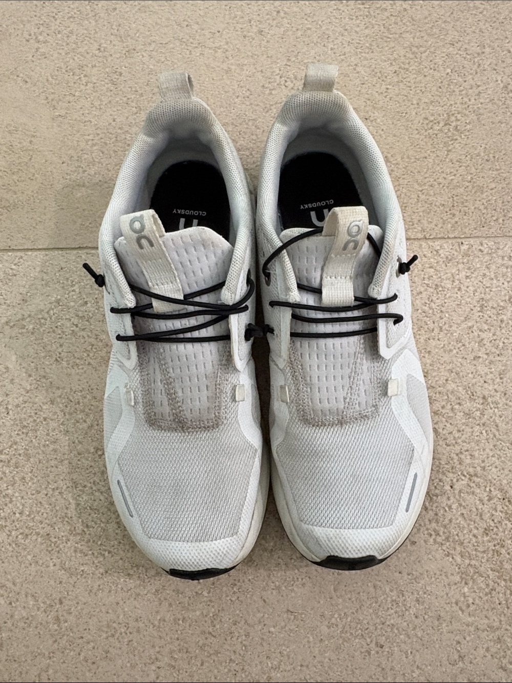 On Running White Athletic Running Sneakers with Black Laces